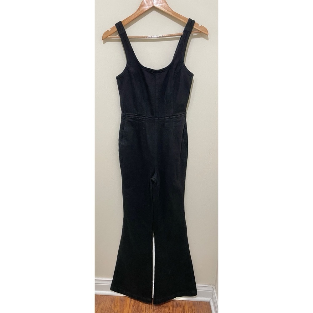NWT Madewell Black Denim Flare Leg Jumpsuit Size 0 - Picture 3 of 15